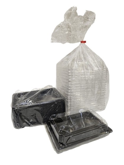 Krabička na sushi A-02 (129x189x22mm) černá 50ks